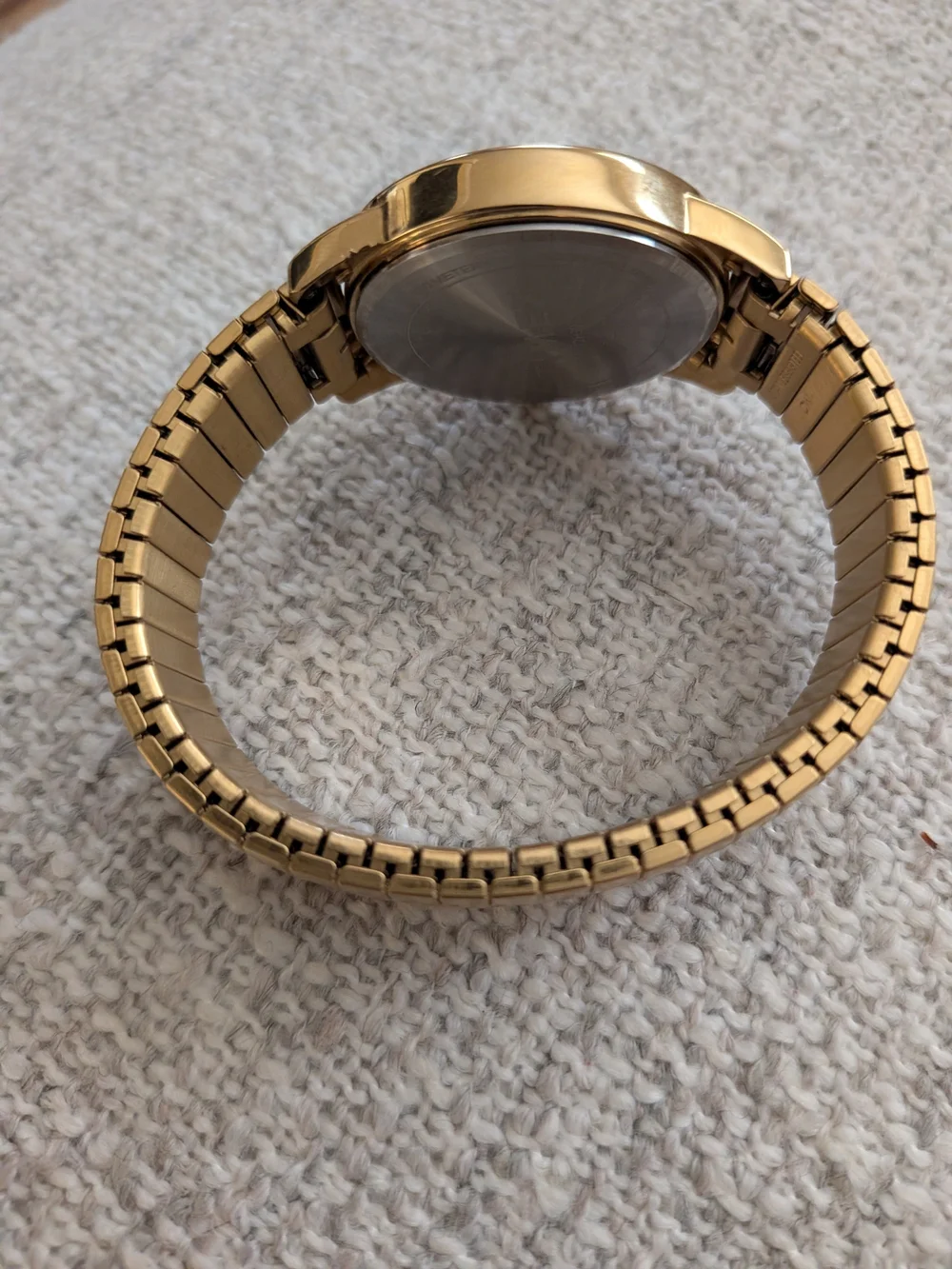 Timex Gold Tone Indiglo Watch with White Dial